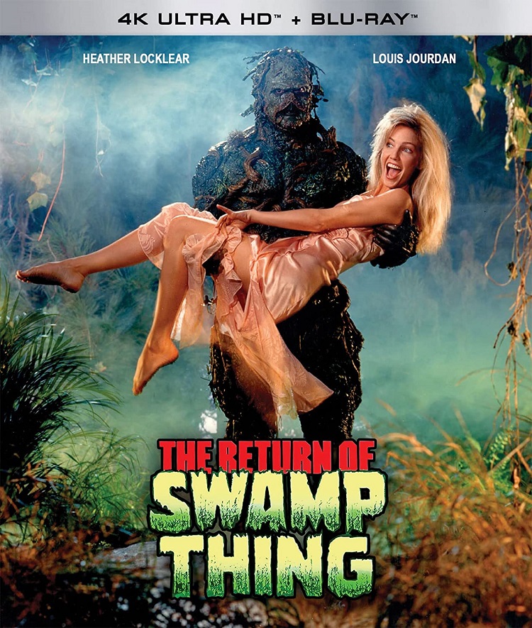 A poster of a film, the return of swamp thing