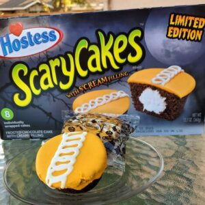 The hostess scary cakes, a packet view