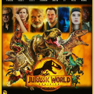 The poster of a film, jurassic world